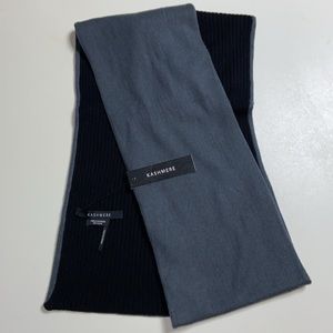 Kashmere 100% Cashmere scarf, two-tone, gray and black, dry clean New With Tag